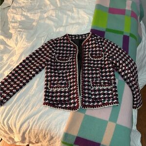 Zara Multicolor Tweed Blazer